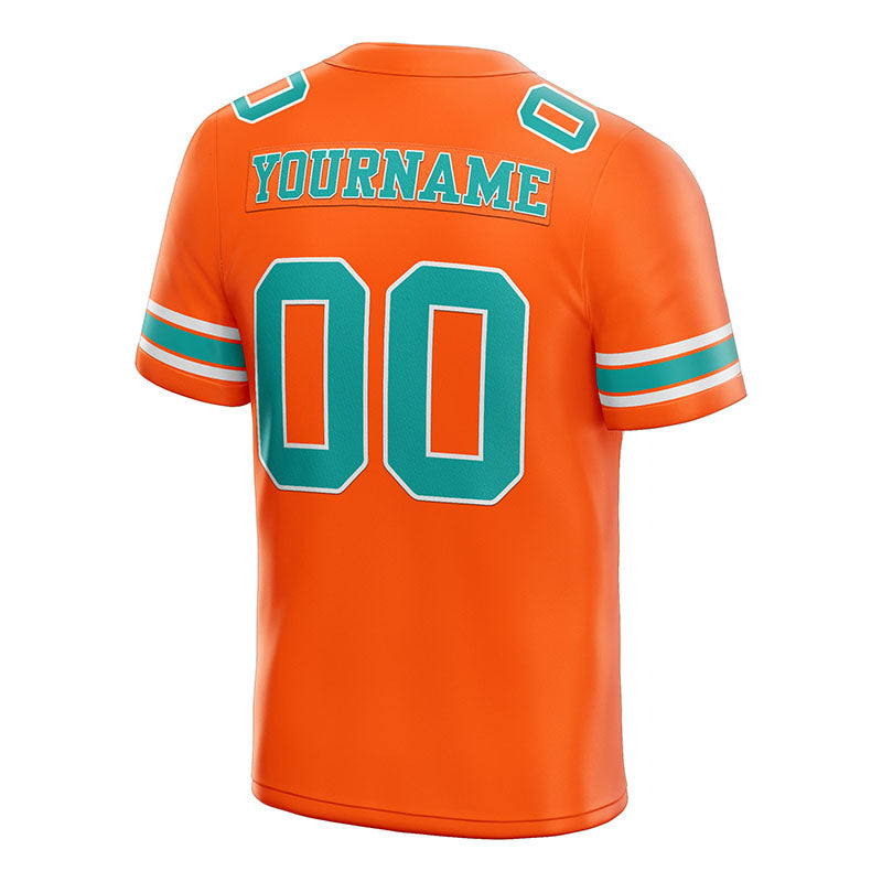 customized authentic football jersey white green- orange mesh