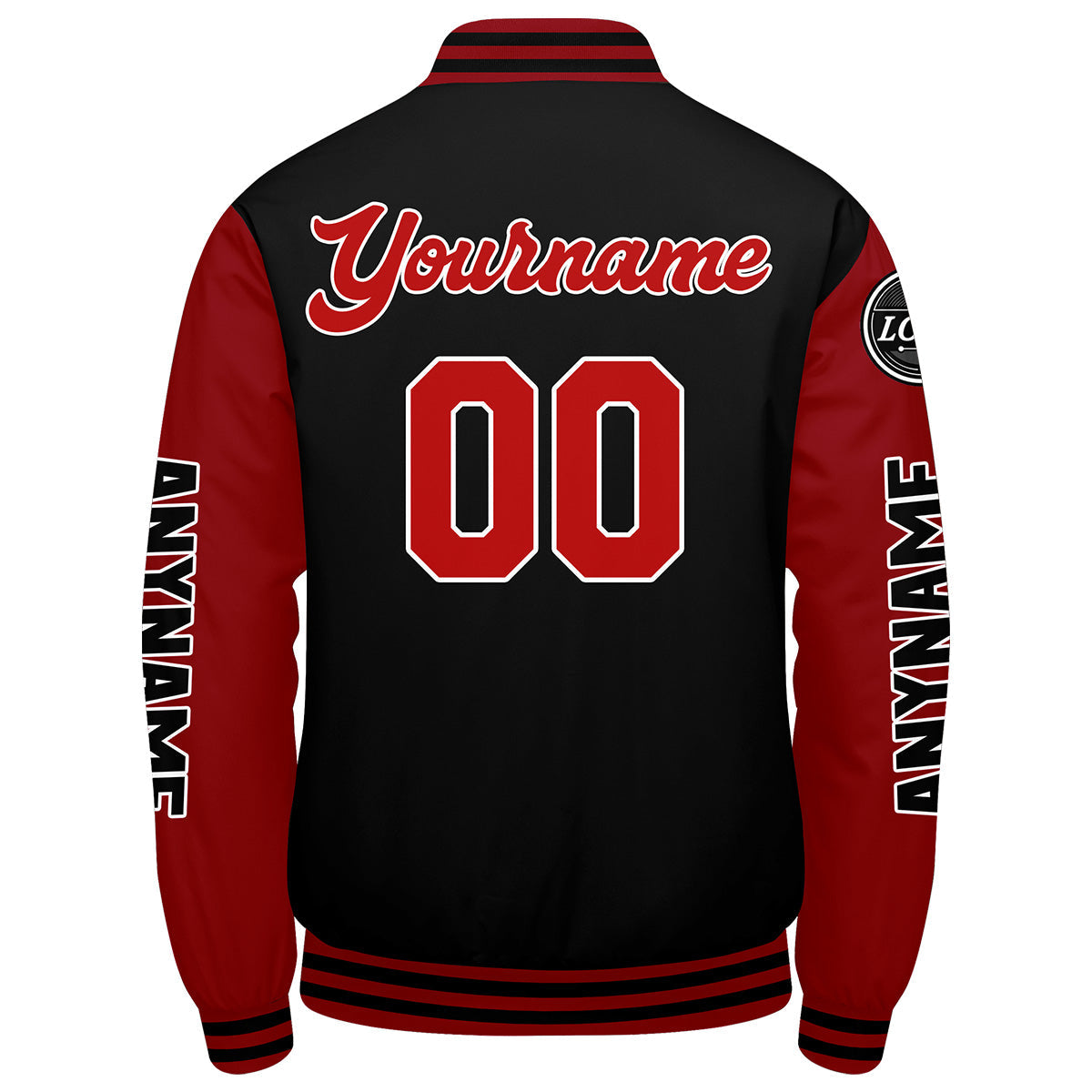 Chaquetas universitarias rojas y negras personalizadas para hombres & mujeres y jóvenes & Chaquetas Letterman personalizadas