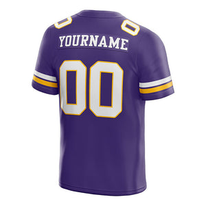 customized authentic football jersey purple white-gold mesh