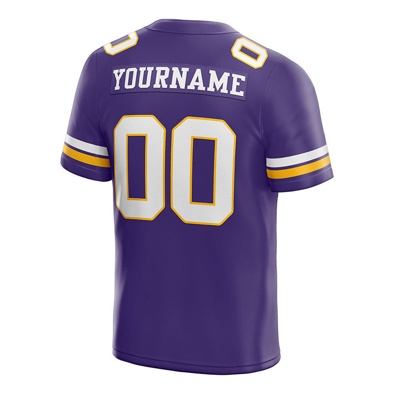 customized authentic football jersey purple white-gold mesh