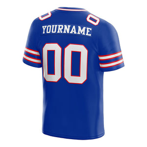 custom authentic football jersey red white-royal mesh