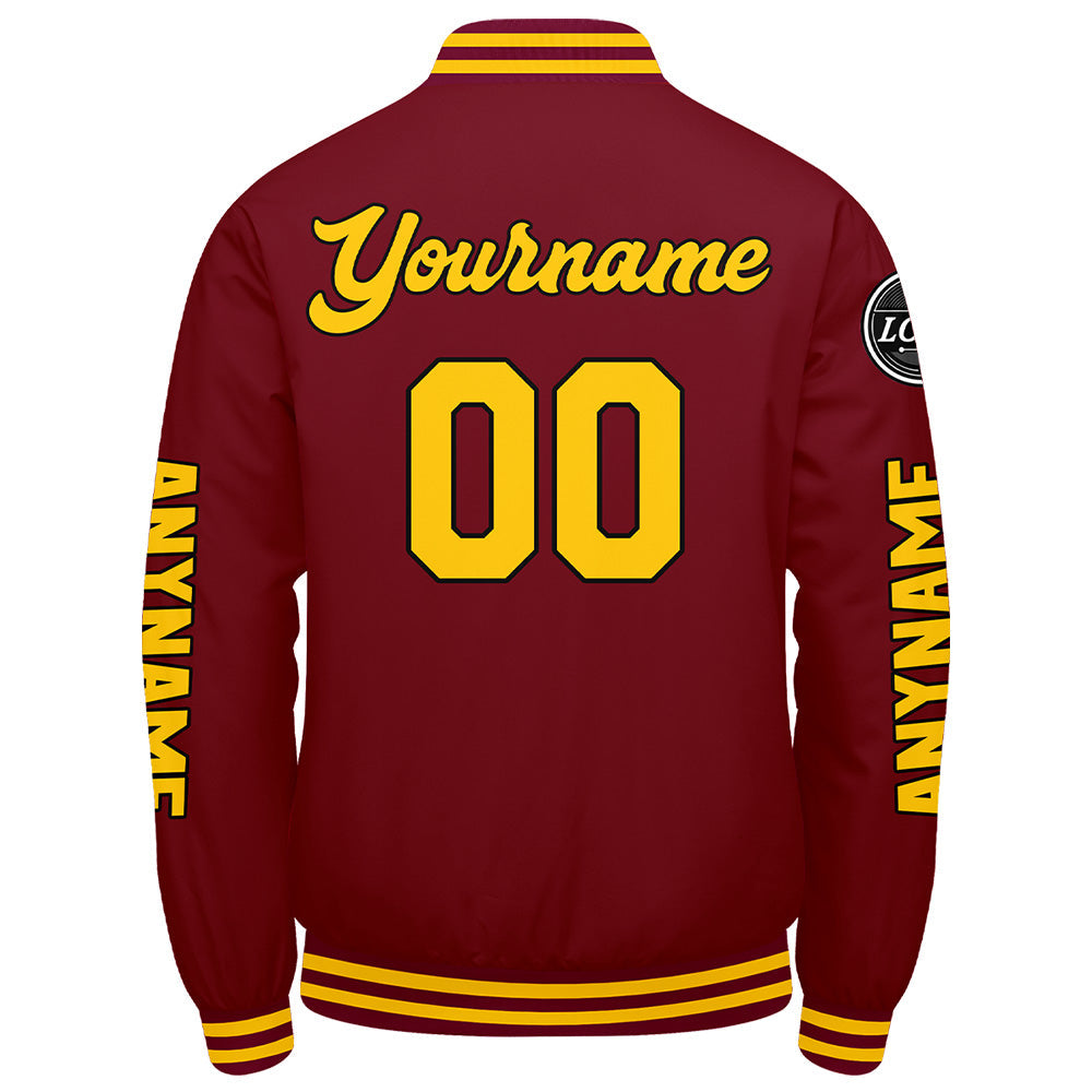 Chaquetas universitarias personalizadas de color amarillo carmesí para hombres & mujeres y jóvenes & Chaquetas tipo Letterman personalizadas