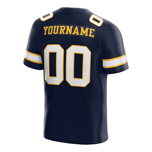 customized  authentic football jersey navy  white -yellow mesh
