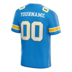 customized  authentic football jersey white navy -orange mesh