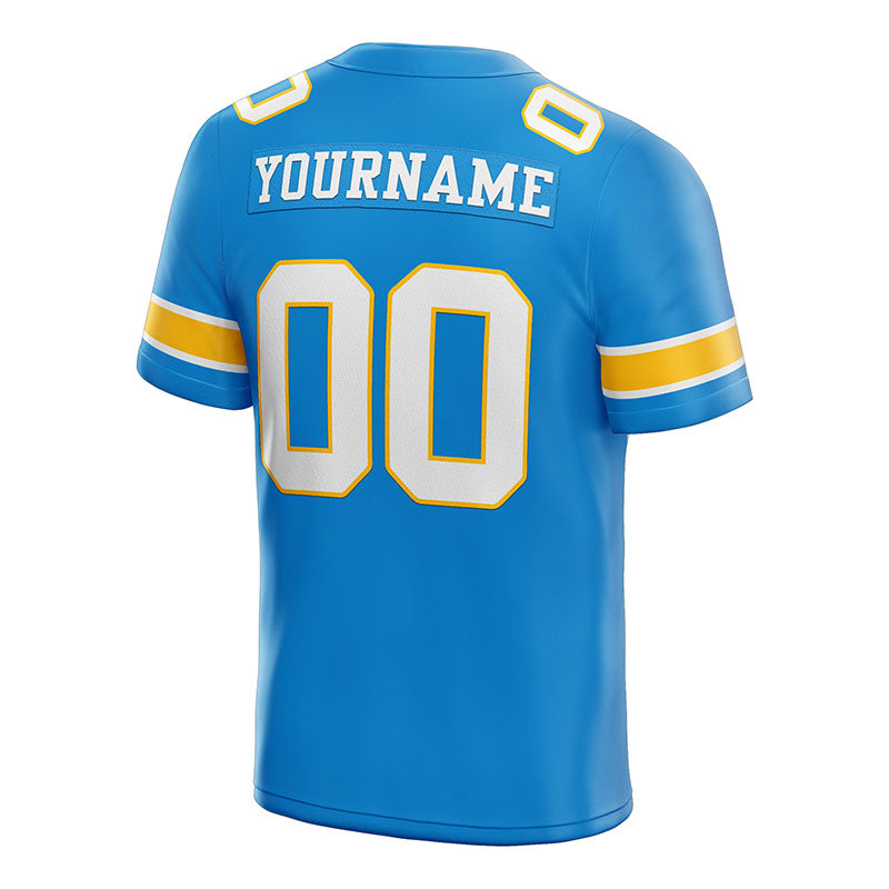 customized  authentic football jersey white navy -orange mesh