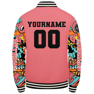Chaquetas universitarias rosas personalizadas para hombres & mujeres y jóvenes & Chaquetas Letterman personalizadas