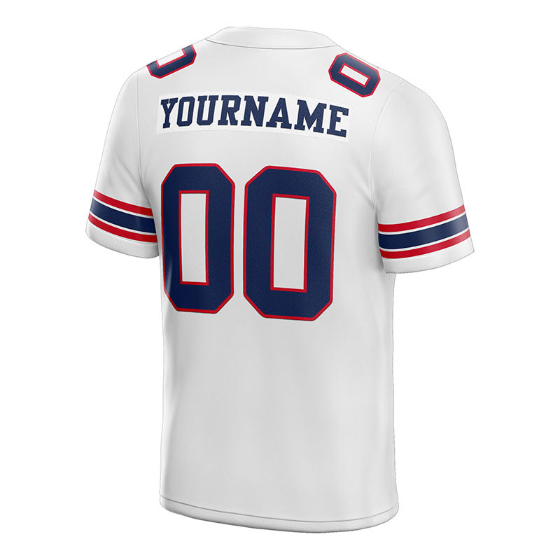 customized authentic football jersey  white navy - red mesh