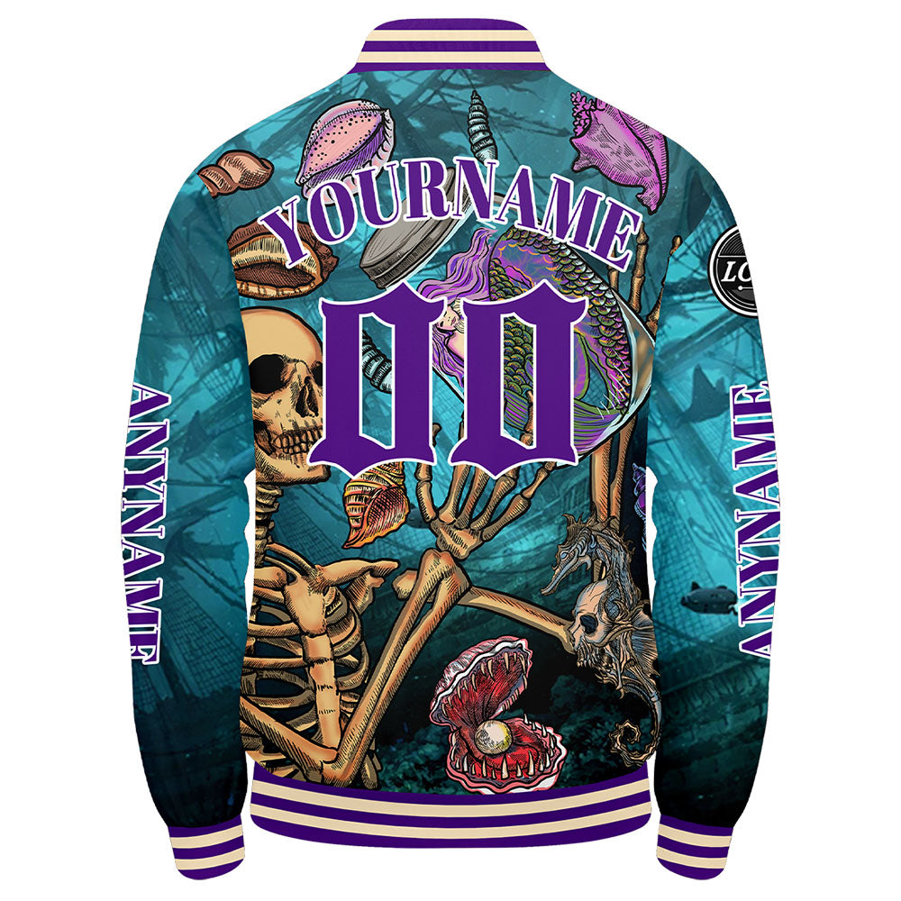 Chaquetas universitarias personalizadas en azul y morado para hombres & mujeres y jóvenes & Chaquetas estilo Letterman personalizadas