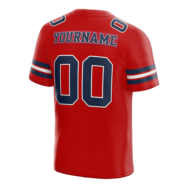 customized authentic football jersey red navy-white mesh