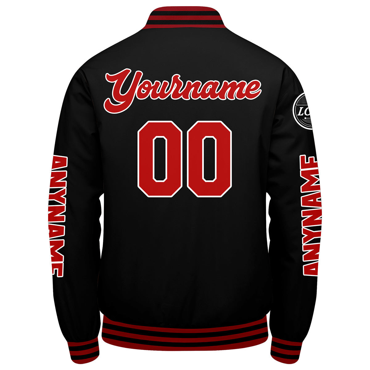 Chaquetas universitarias rojas y negras personalizadas para hombres & mujeres y jóvenes & Chaquetas Letterman personalizadas