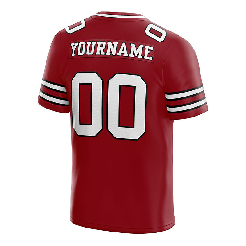 customized authentic football jersey black red-white mesh