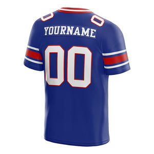 customized authentic football jersey white blue-red  mesh