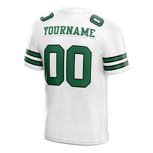 customized authentic football jersey white green-black mesh