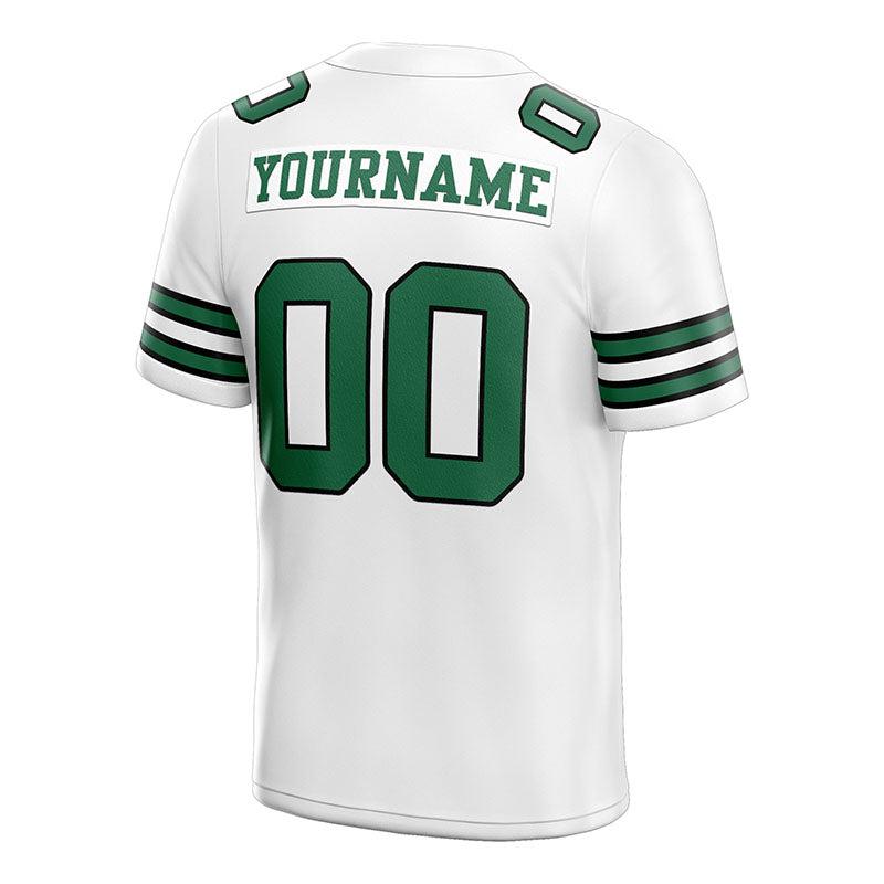 customized authentic football jersey white green-black mesh