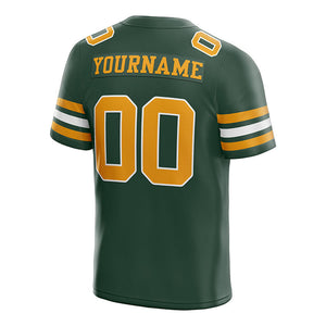 custom authentic football jersey white midnight green-gold mesh