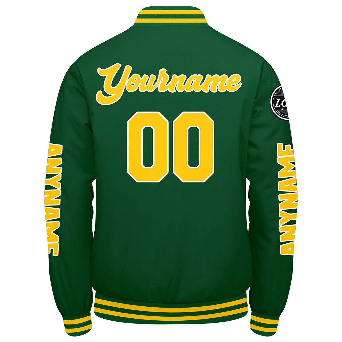 Chaquetas universitarias personalizadas verdes y amarillas para hombres & mujeres y jóvenes & Chaquetas tipo Letterman personalizadas