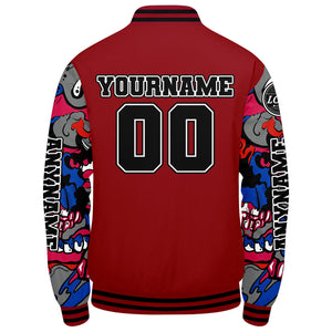Chaquetas universitarias rojas personalizadas para hombres & mujeres y jóvenes & Chaquetas Letterman personalizadas