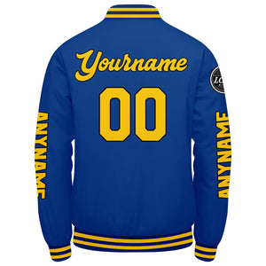 Chaquetas universitarias personalizadas de color amarillo real para hombres & mujeres y jóvenes & Chaquetas tipo Letterman personalizadas