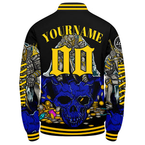 Chaquetas universitarias personalizadas de color amarillo real para hombres & mujeres y jóvenes & Chaquetas tipo Letterman personalizadas