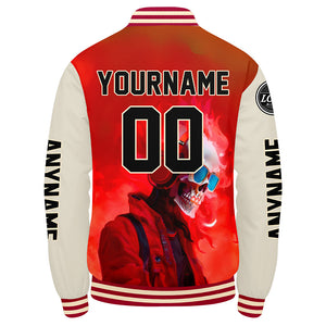 Chaquetas universitarias personalizadas de color rojo crema para hombres & mujeres y jóvenes & Chaquetas Letterman personalizadas