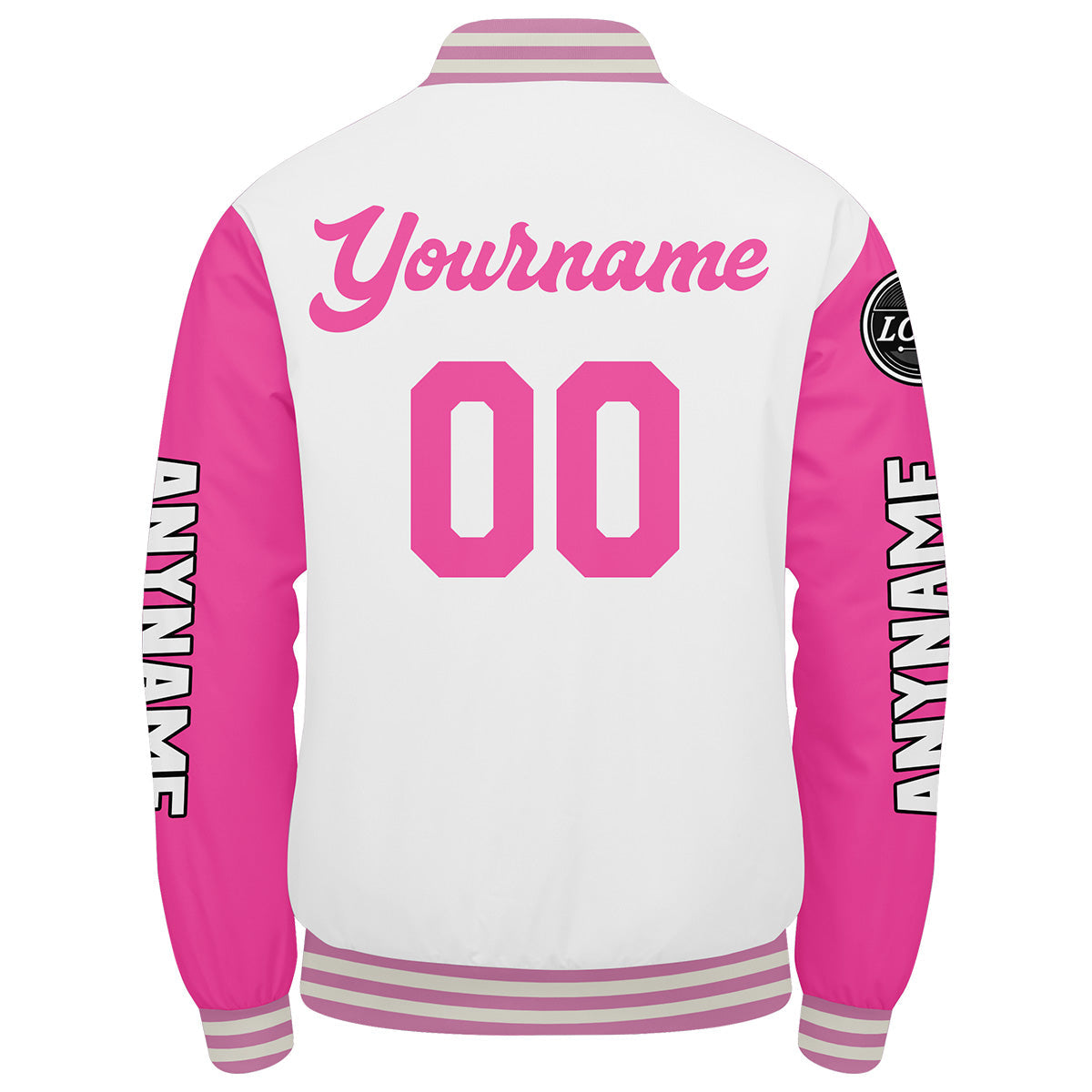 Chaquetas universitarias blancas y rosas personalizadas para hombres & mujeres y jóvenes & Chaquetas Letterman personalizadas