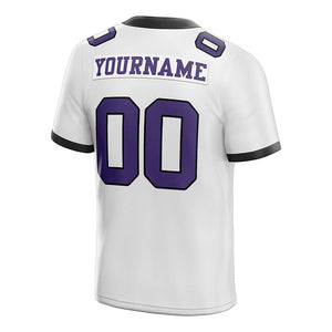 customized authentic football jersey white purple-black  mesh
