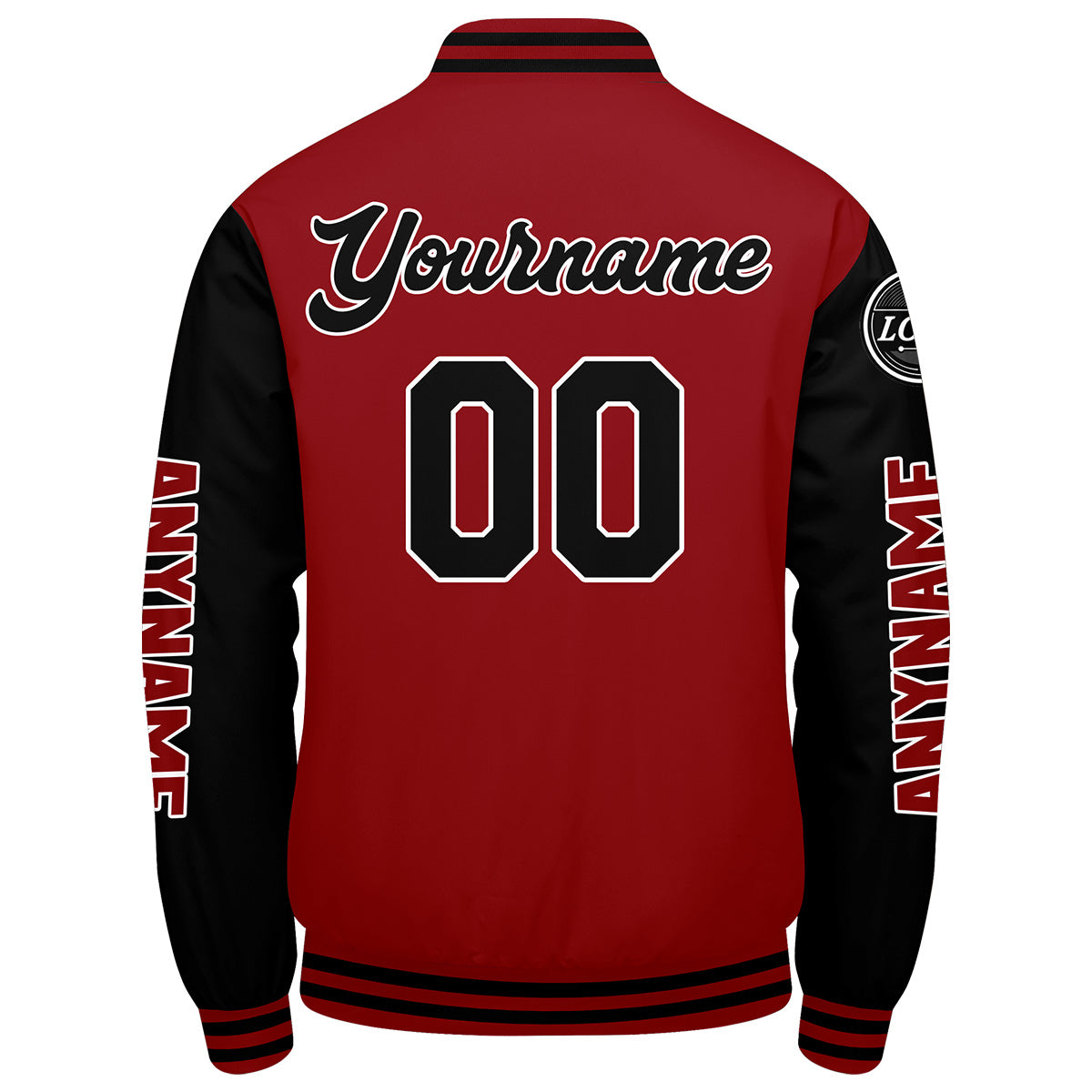 Chaquetas universitarias rojas y negras personalizadas para hombres & mujeres y jóvenes & Chaquetas Letterman personalizadas