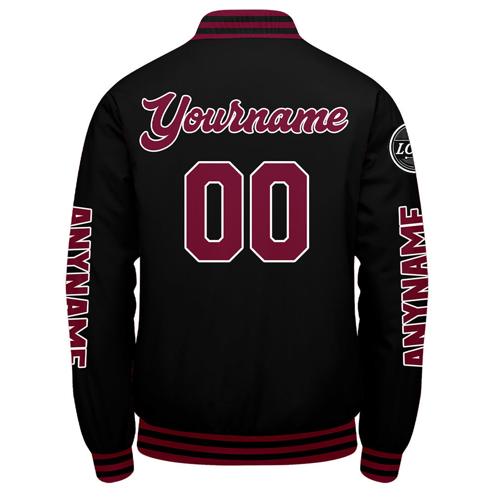 Chaquetas universitarias personalizadas en color carmesí y negro para hombres & mujeres y jóvenes & Chaquetas tipo Letterman personalizadas