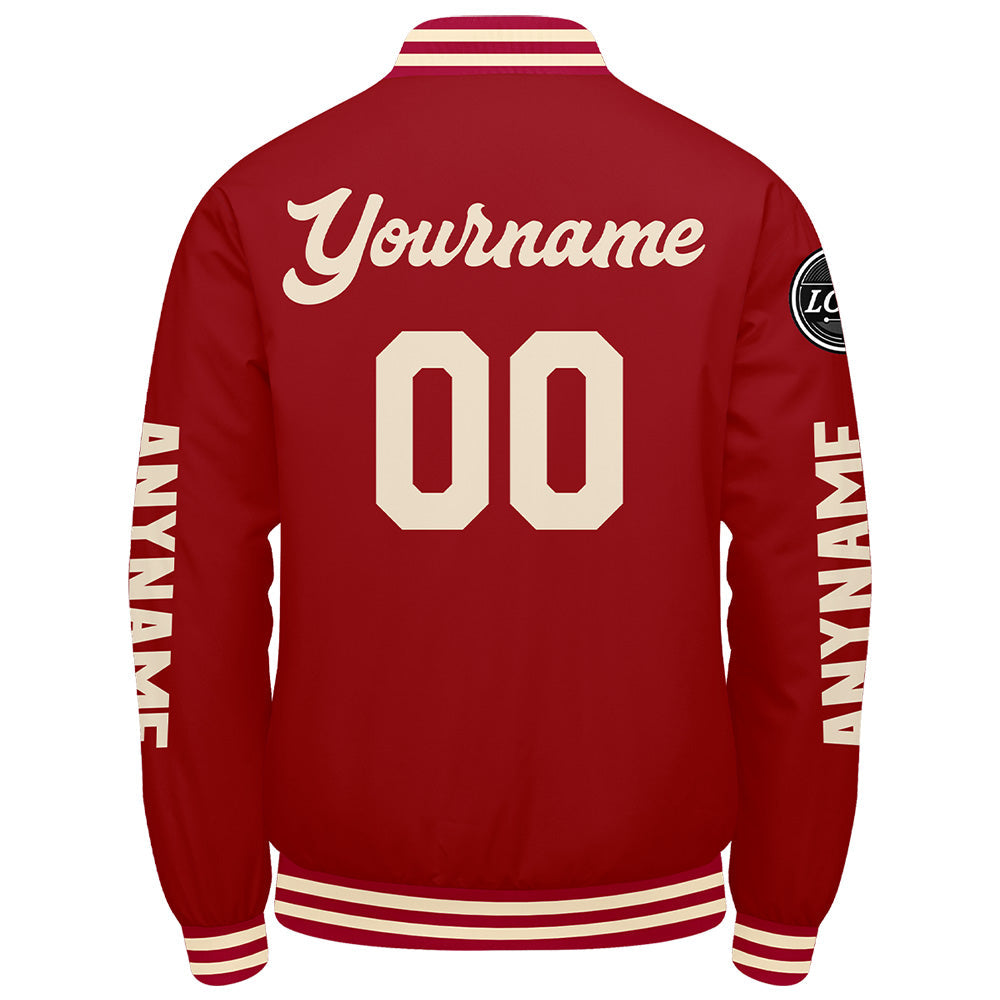 Chaquetas universitarias personalizadas de color rojo crema para hombres & mujeres y jóvenes & Chaquetas Letterman personalizadas
