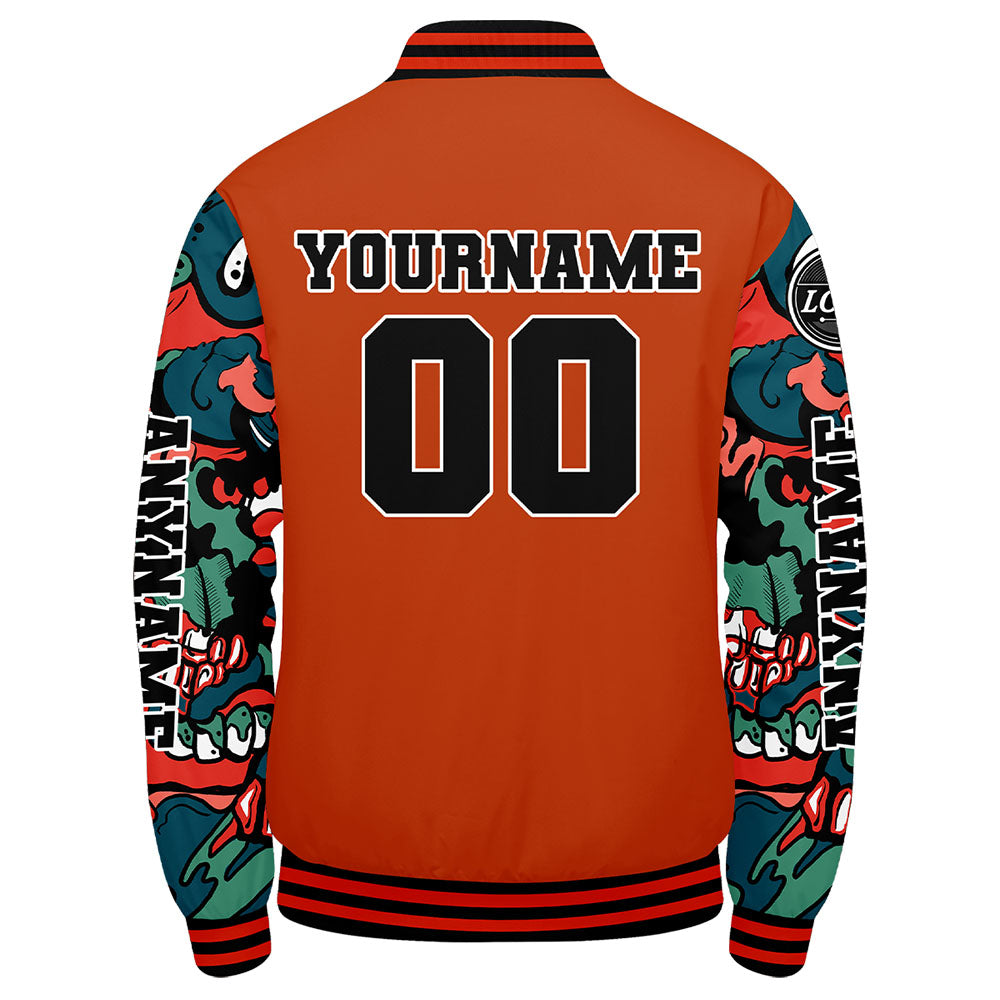 Chaquetas universitarias naranjas personalizadas para hombres & mujeres y jóvenes & Chaquetas Letterman personalizadas