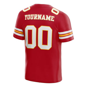 customized authentic football jersey white  red- orange mesh