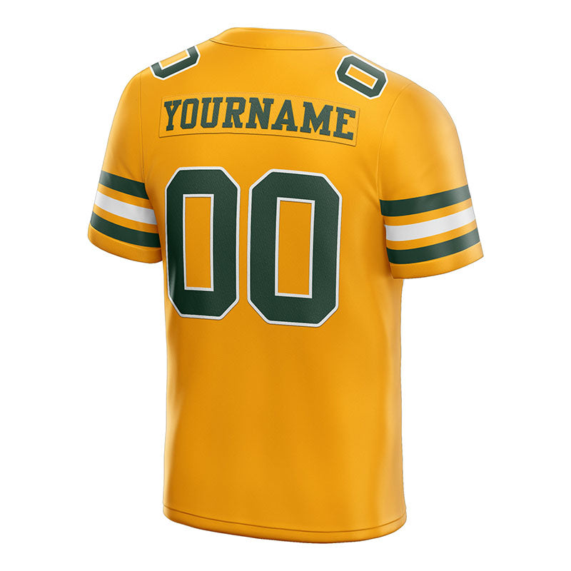 customized authentic football jersey gold green-white mesh