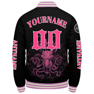 Chaquetas universitarias rosas personalizadas para hombres & mujeres y jóvenes & Chaquetas Letterman personalizadas