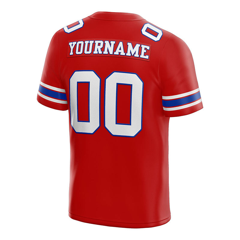 customized authentic football jersey  white navy - red mesh