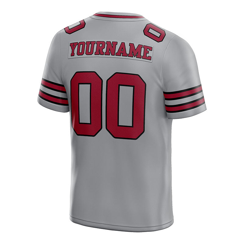 customized authentic football jersey red black-white mesh