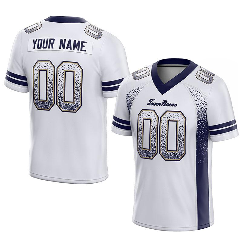 custom authentic drift fashion football jersey white-navy mesh