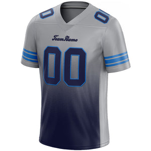 custom authentic gradient fashion football jersey gray-navy