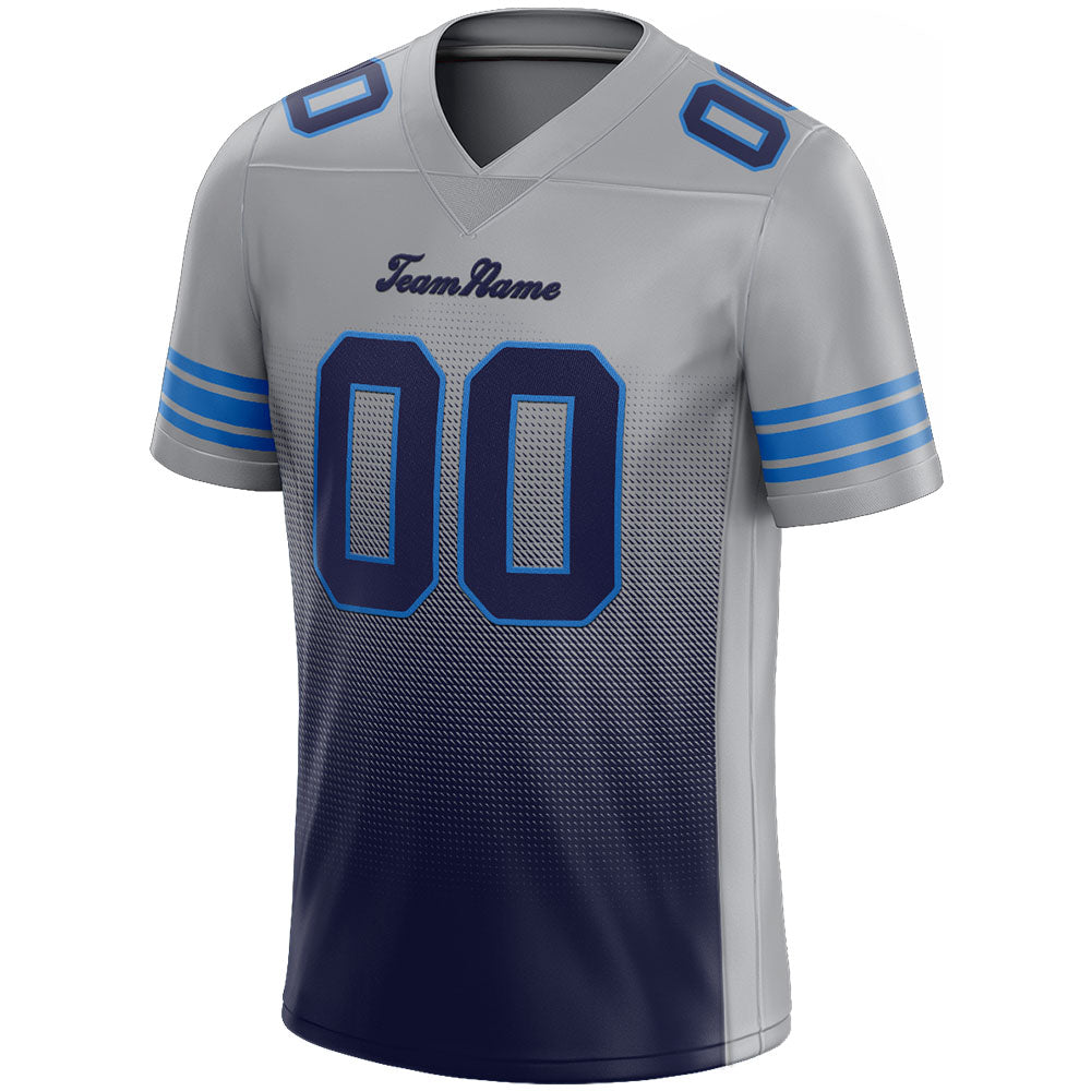 custom authentic gradient fashion football jersey gray-navy