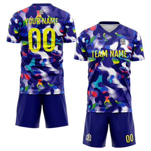 Conjunto personalizado de camiseta de fútbol para niños y adultos & color azul marino