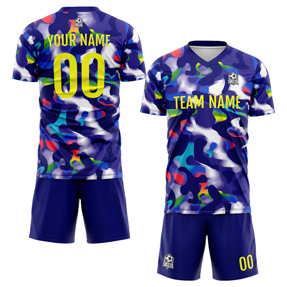 Conjunto personalizado de camiseta de fútbol para niños y adultos & color azul marino
