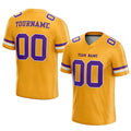 customized authentic football jersey gold purple -white mesh