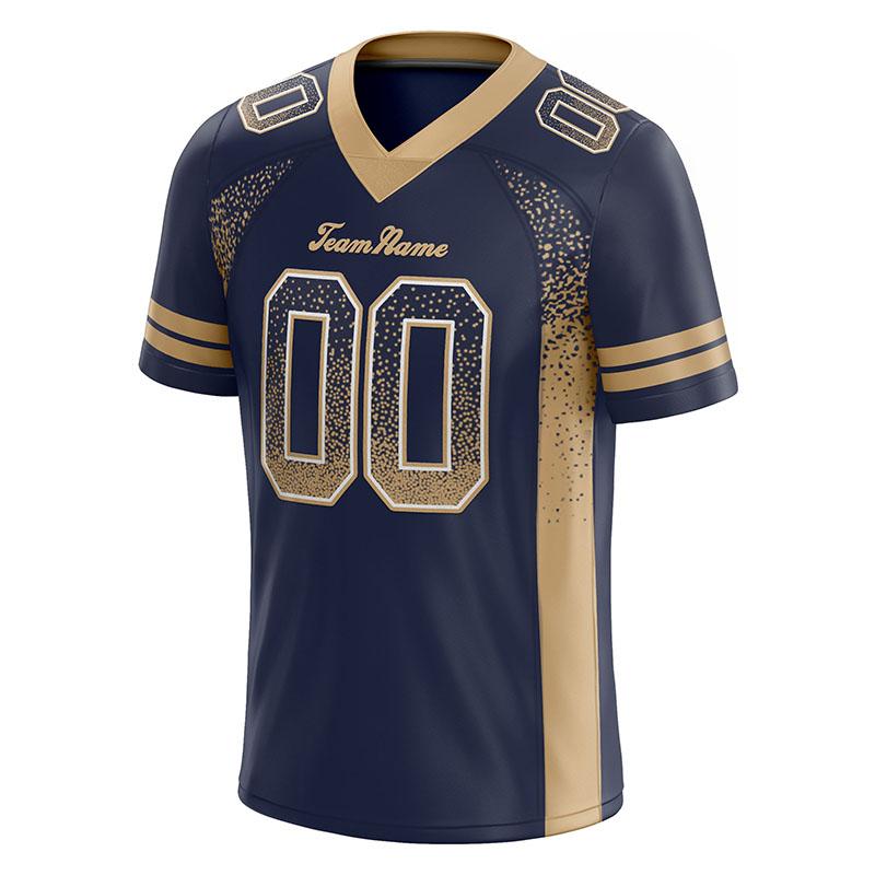 custom authentic drift fashion football jersey navy-gold mesh