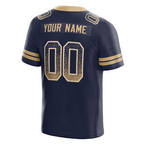 custom authentic drift fashion football jersey navy-gold mesh