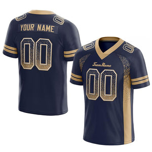custom authentic drift fashion football jersey navy-gold mesh