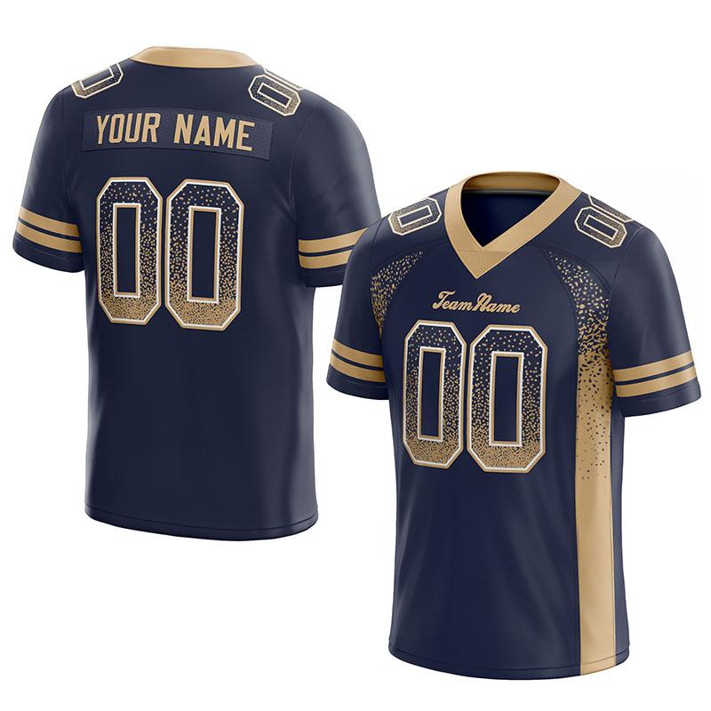 custom authentic drift fashion football jersey navy-gold mesh
