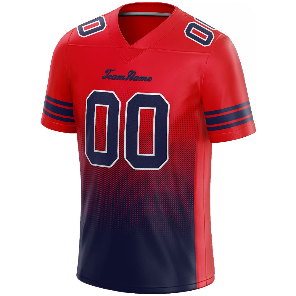 custom authentic gradient fashion football jersey red-navy