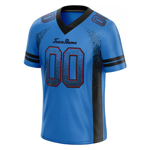 custom authentic drift fashion football jersey light blue-black mesh
