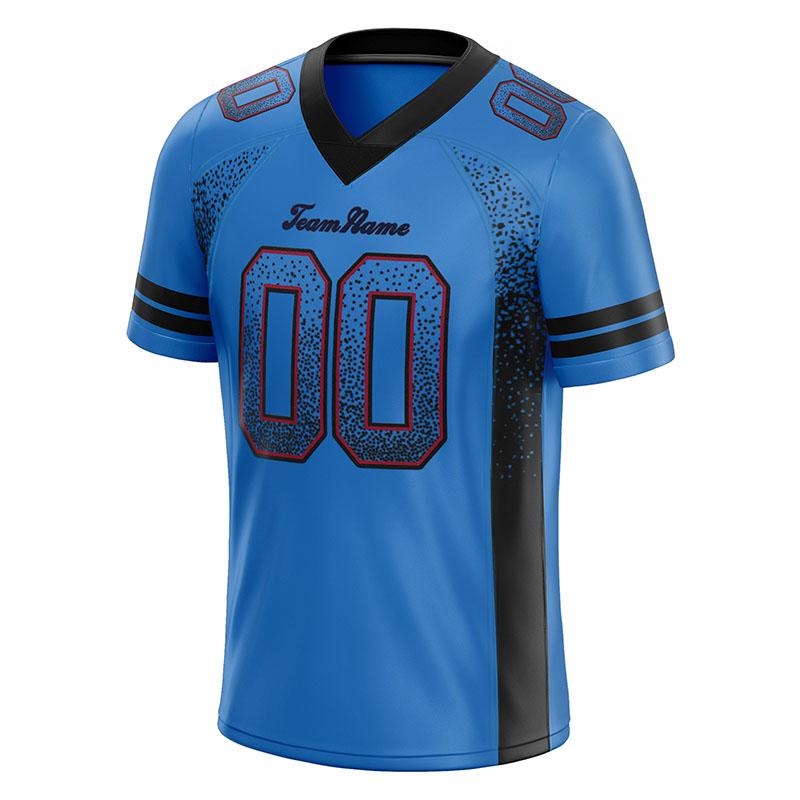 custom authentic drift fashion football jersey black-light blue mesh