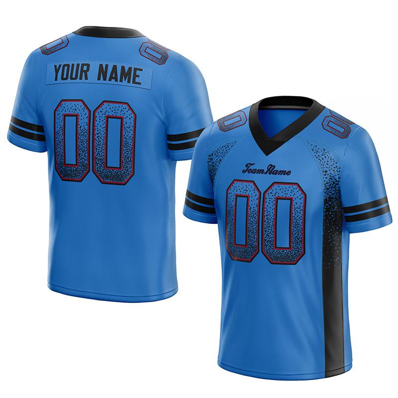 custom authentic drift fashion football jersey black-light blue mesh