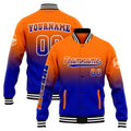 Chaqueta universitaria personalizada estilo Letterman para hombres-mujeres y jóvenes-color naranja y azul marino